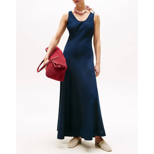 Product TOMMY HILFIGER TEXTURED LINEN TANK MAXI DRESS base image
