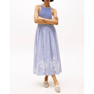 Product TOMMY HILFIGER BRODERIE ANGLAISE N/S LONG DRESS base image