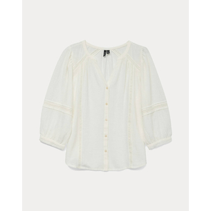 Product VERO MODA VMOLYA 3/4 TOP WVN GA base image