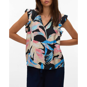 Product VERO MODA VMJOSIE SL V-NECK TOP WVN GA base image