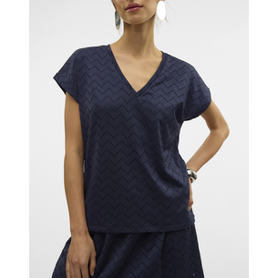 Product VERO MODA VMTHAS SS V-NECK TOP JRS GA VO base image