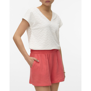 Product VERO MODA VMTHAS SS V-NECK TOP JRS GA VO base image