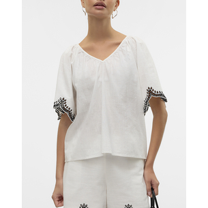 Product VERO MODA VMDIANA 2/4 V-NECK TOP WVN BTQ base image