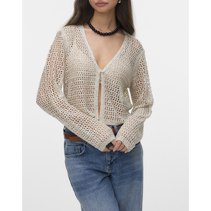 Product VERO MODA VMLEILANI GLITTER LS V-NECK SHORT CARDI base image