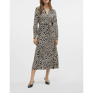 Product VERO MODA VMVIGDIS L/S 7/8 DRESS WVN BTQ GA base image