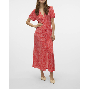 Product VERO MODA VMMENNY SS 7/8 DETAIL DRESS WVN GA base image
