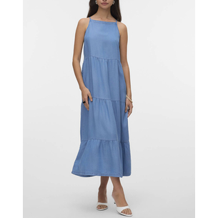 Product VERO MODA VMFLEUR SL 7/8 LAYER TENCEL DRESS GA base image