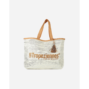 Product LES TROPEZIENNES PAN-TZ-01 BEACH BAG FABRIC WITH WHITE LETTERS base image