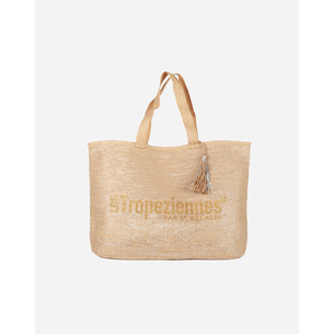 Product LES TROPEZIENNES PAN-TZ-01 ΤΣΑΝΤΑ ΘΑΛΑΣΣΗΣ ΥΦΑΣΜΑ ΜΕ ΓΡΑΜΜΑΤΑ BEIGE base image