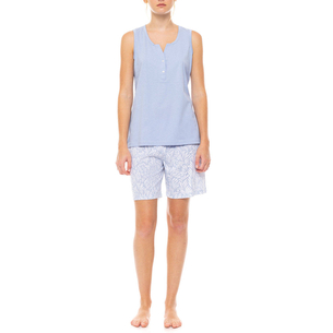 Product PINK LABEL PYJAMA SHORTS ICE BLUE FLEUR base image