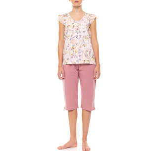 Product PINK LABEL PYJAMA CAPRI FLORAL ROSE base image