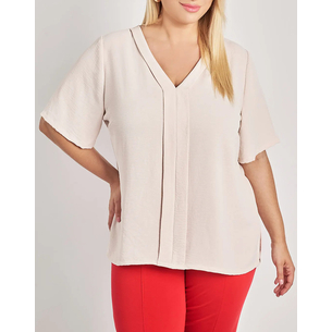 Product PARABITA Μπλούζα washed με V και πιέτα μπροστά base image