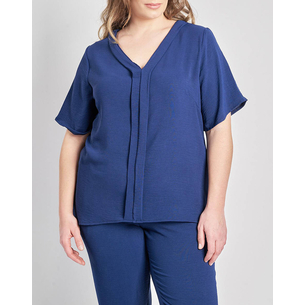 Product PARABITA Μπλούζα washed με V και πιέτα μπροστά base image