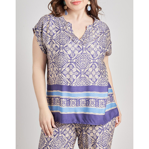 Product PARABITA Μπλούζα σατινέ λαχούρι boho base image