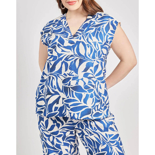 Product PARABITA Μπλούζα εμπριμέ floral σε όψη λινό base image