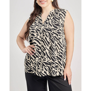 Product PARABITA Μπλούζα βισκόζη αμάνικη εμπριμέ animal print base image