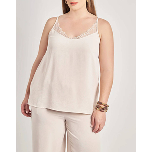 Product PARABITA Lingerie τοπ washed ανάγλυφο με δαντέλα base image