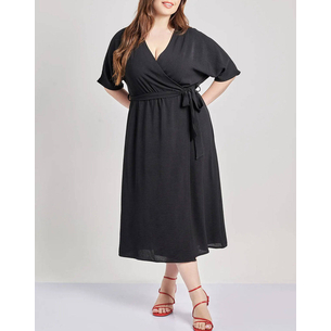 Product PARABITA Κρουαζέ αέρινο φόρεμα με ζώνη washed ανάγλυφο base image