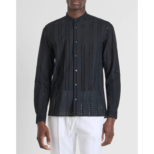 Product ANTONY MORATO MMSL00668FA440063 MIN OF 6 SHIRT MADRID REGULAR STRAIGTH FIT IN EMBROIDERED POPELINE COTTON FABRIC WITH LOGOED METAL BADGE ΠΟΥΚΑΜΙΣΟ ΑΝΔΡΙΚΟ base image