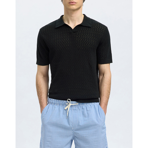 Product SELECTED SLHLINO SS KNIT CROCHET OPEN POLO base image