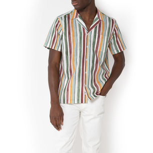 Product THE BOSTONIANS  ΠΟΥΚΑΜΙΣΟ CHARLES ΛΙΝΟ ΒΑΜΒΑΚΙ CUSTOM Print LINEN COTTON Bayron Custom FIT base image