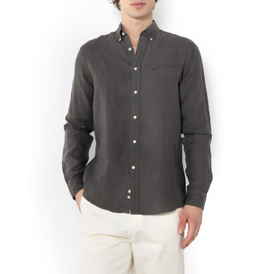 Product THE BOSTONIANS LINEN SHIRT REGULAR FIT Plain LINEN Button-down Regular Fit base image