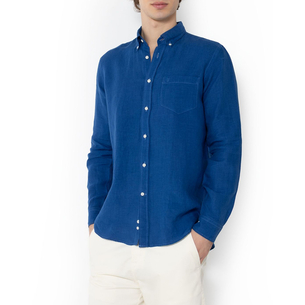 Product THE BOSTONIANS LINEN SHIRT REGULAR FIT Plain LINEN Button-down Regular Fit base image