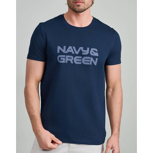 Product NAVY&GREEN V-NECK T-SHIRT base image
