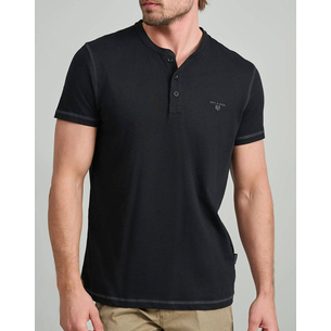 Product NAVY&GREEN V-NECK T-SHIRT WITH BUTTONS base image