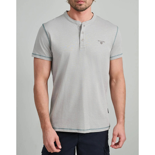 Product NAVY&GREEN V-NECK T-SHIRT WITH BUTTONS base image