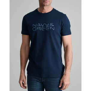 Product NAVY&GREEN V-NECK T-SHIRT base image