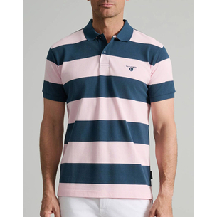 Product NAVY&GREEN ΜΠΛΟΥΖΑΚΙ ΠΟΛΟ, ΡΙΓΕΣ, CUSTOM FIT base image