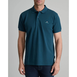 Product NAVY&GREEN POLO SHIRT SOL/COL, CUSTOM FIT base image