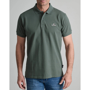 Product NAVY&GREEN POLO SHIRT SOL/COL, CUSTOM FIT base image