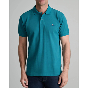 Product NAVY&GREEN POLO SHIRT SOL/COL, CUSTOM FIT base image