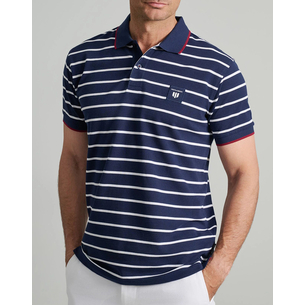 Product NAVY&GREEN ΜΠΛΟΥΖΑΚΙ ΠΟΛΟ, ΡΙΓΕΣ, CUSTOM FIT base image