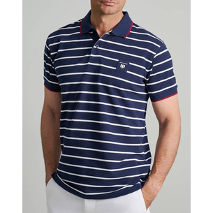 Product NAVY&GREEN ΜΠΛΟΥΖΑΚΙ ΠΟΛΟ, ΡΙΓΕΣ, CUSTOM FIT base image