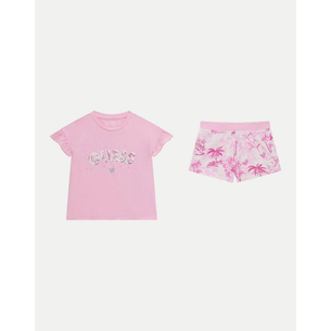 Product GUESS SET SS T-SHIRT+ACTIV - MID ORGANIC CO STR JERSEY 160 ΣΕΤ ΠΑΙΔΙΚΟ GIRL base image