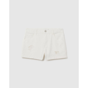 Product OVS SHORT IN WHITE  DRILL base image