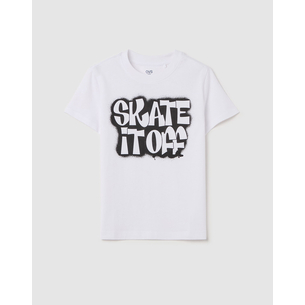 Product OVS SS T-SH 1 COL PRINT-WH base image
