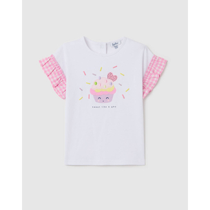 Product OVS T.SHIRT VICHY RUFFLE base image