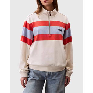 Product CALVIN KLEIN RUGBY JERSEY 1/4 ZIP STRIPE TOP base image