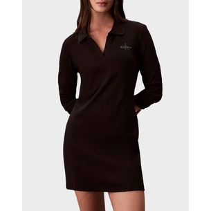 Product CALVIN KLEIN JEANS LS MONOLOGO RIB POLO MINI DRESS base image