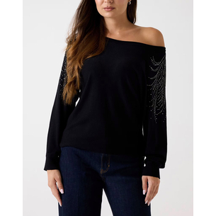 Product GUESS BAT SLEEVE LORETTA LOGO SWTR ΠΛΕΚΤΟ ΓΥΝΑΙΚΕΙΟ base image