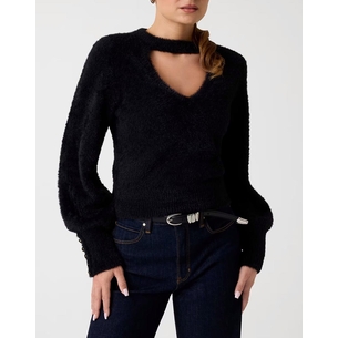 Product GUESS LS MN YUKI FUZ CUT-OUT SWEATER ΠΛΕΚΤΟ ΓΥΝΑΙΚΕΙΟ base image