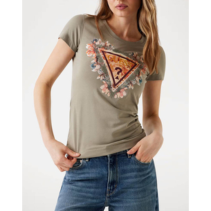 Product GUESS SS TRIANGLE FLOWERS TEE WOMEN'S T-SHIRT base image