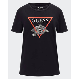 Product GUESS SS FLOWER BLING EASY TEE WOMEN'S T-SHIRT base image