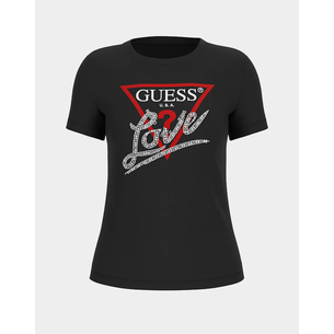 Product GUESS SS CN PEARLS LOVE TRIANGLE TEE WOMEN'S T-SHIRT base image