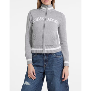Product GUESS JEANS GJ LS ZIPPED INTARSIA SWTR ΠΛΕΚΤΟ ΓΥΝΑΙΚΕΙΟ base image