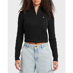 Product GUESS JEANS GJ LS HALF ZIP CABLE SWTR ΠΛΕΚΤΟ ΓΥΝΑΙΚΕΙΟ base image